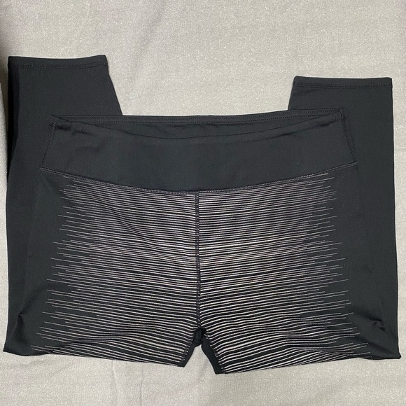 Fabletics Black Leggings Silver Stripes | Women’s Size XL - Picture 2 of 5